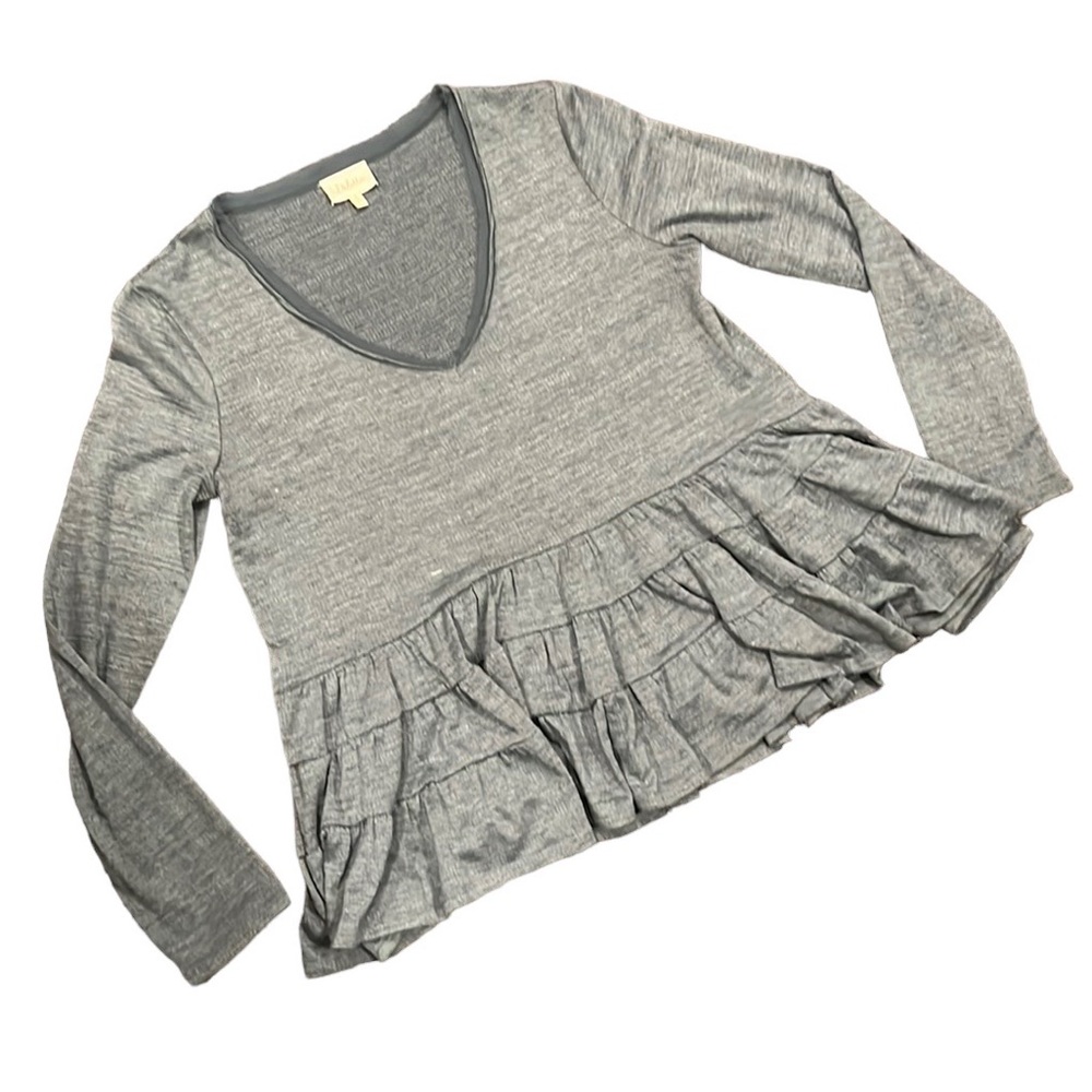 Deletta Long Sleeve Anthropologie Top Womens Ruffle Flowy Shirt Boho Size Medium